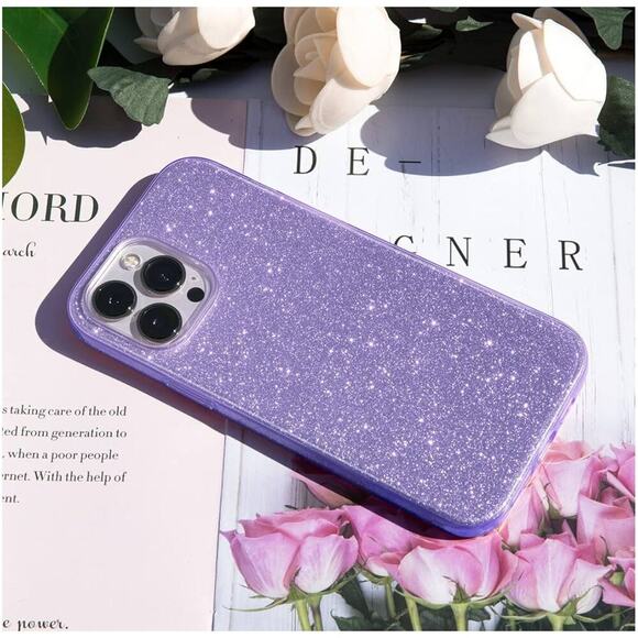 iPhone 13 Pro Case Purple with Sparkles - Picture 3 of 6
